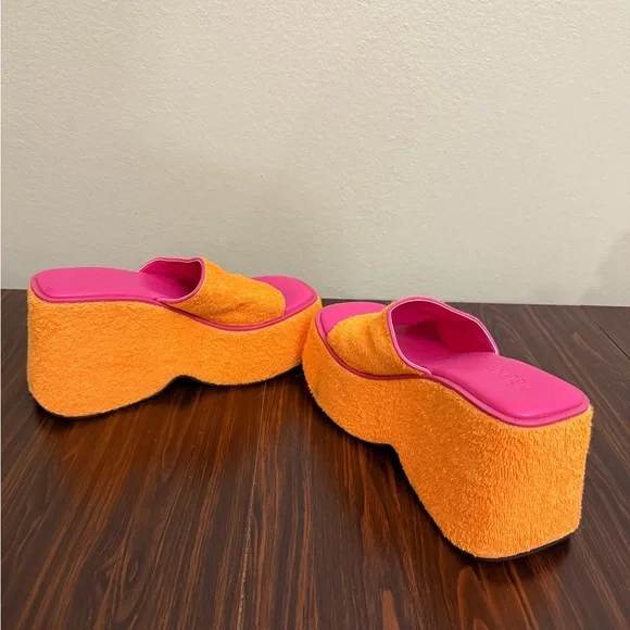 Dolls Kill Orange and Pink Platform Shoes - Picture 5 of 9